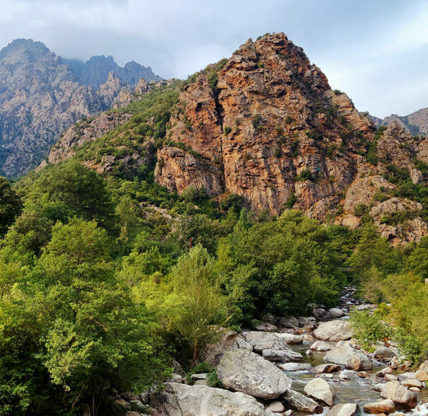 Asco river in Corsica mountain