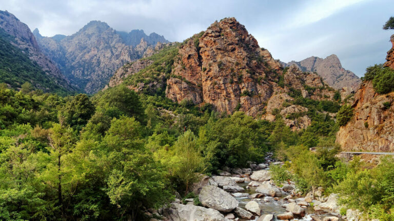 Asco river in Corsica mountain