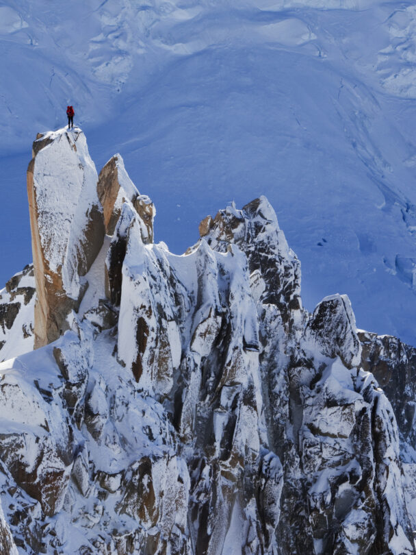 Backcountry skier in Courmayeur