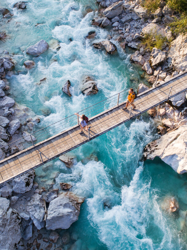 Bridge Brjeka on Soča river