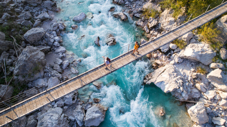 Bridge Brjeka on Soča river