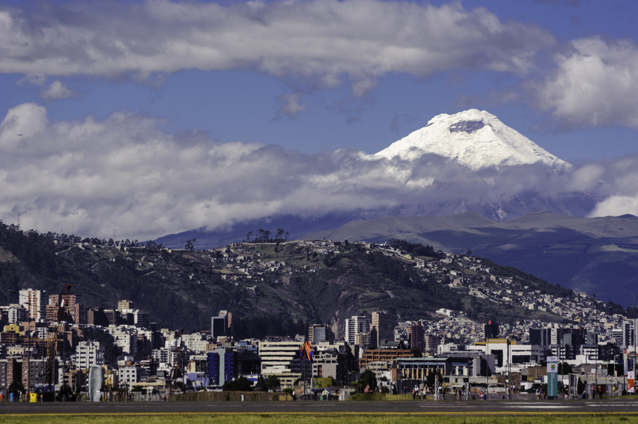 Cotopaxi Volcano View from Bicentennial Park (old airport Mariscal Sucre) in Quito-Ecuador