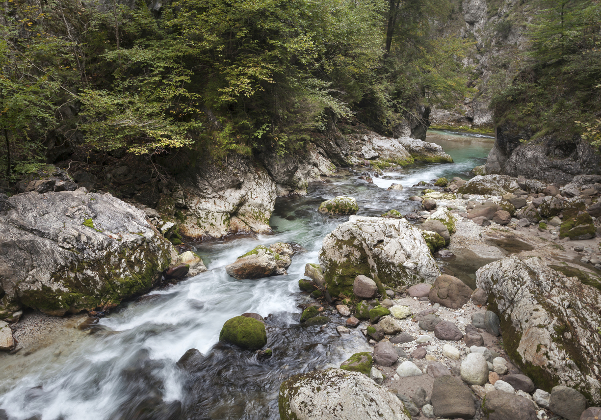 Schlucht in den italienischen Alpen