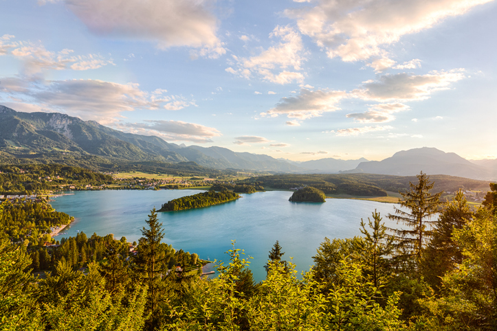 View of lake Faaker See in Carinthia, Austria