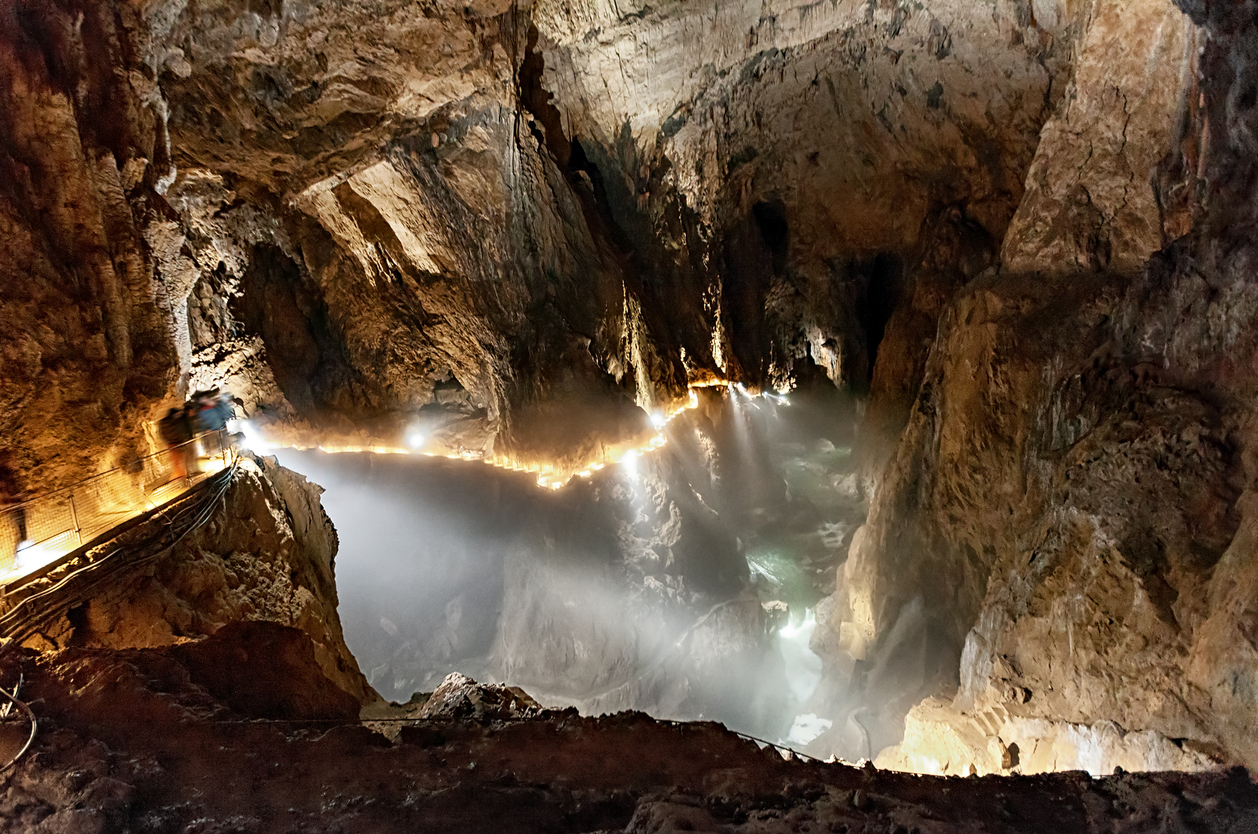 Footpath inside a cave