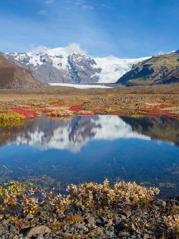 Peak of the volcano in Iceland