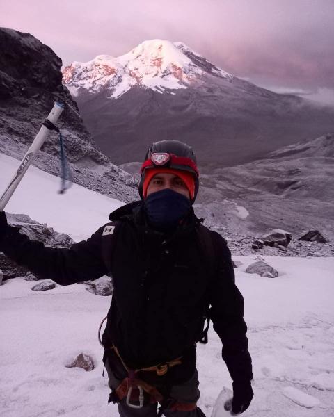 A Man Climbing Chimborazo