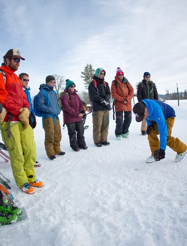 A group of AIARE participants getting some hands-on experience