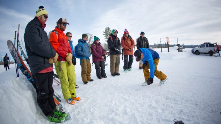 A group of AIARE participants getting some hands-on experience