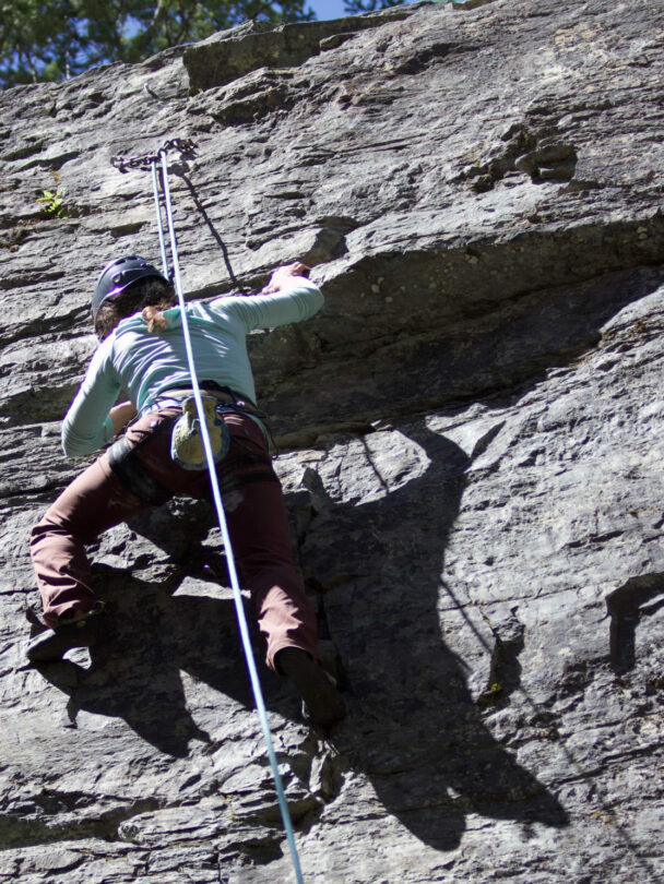 A person Rock climbing in Whitefish MT