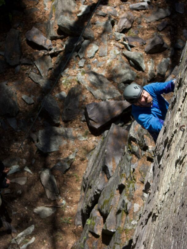 A person Rock climbing in Whitefish MT