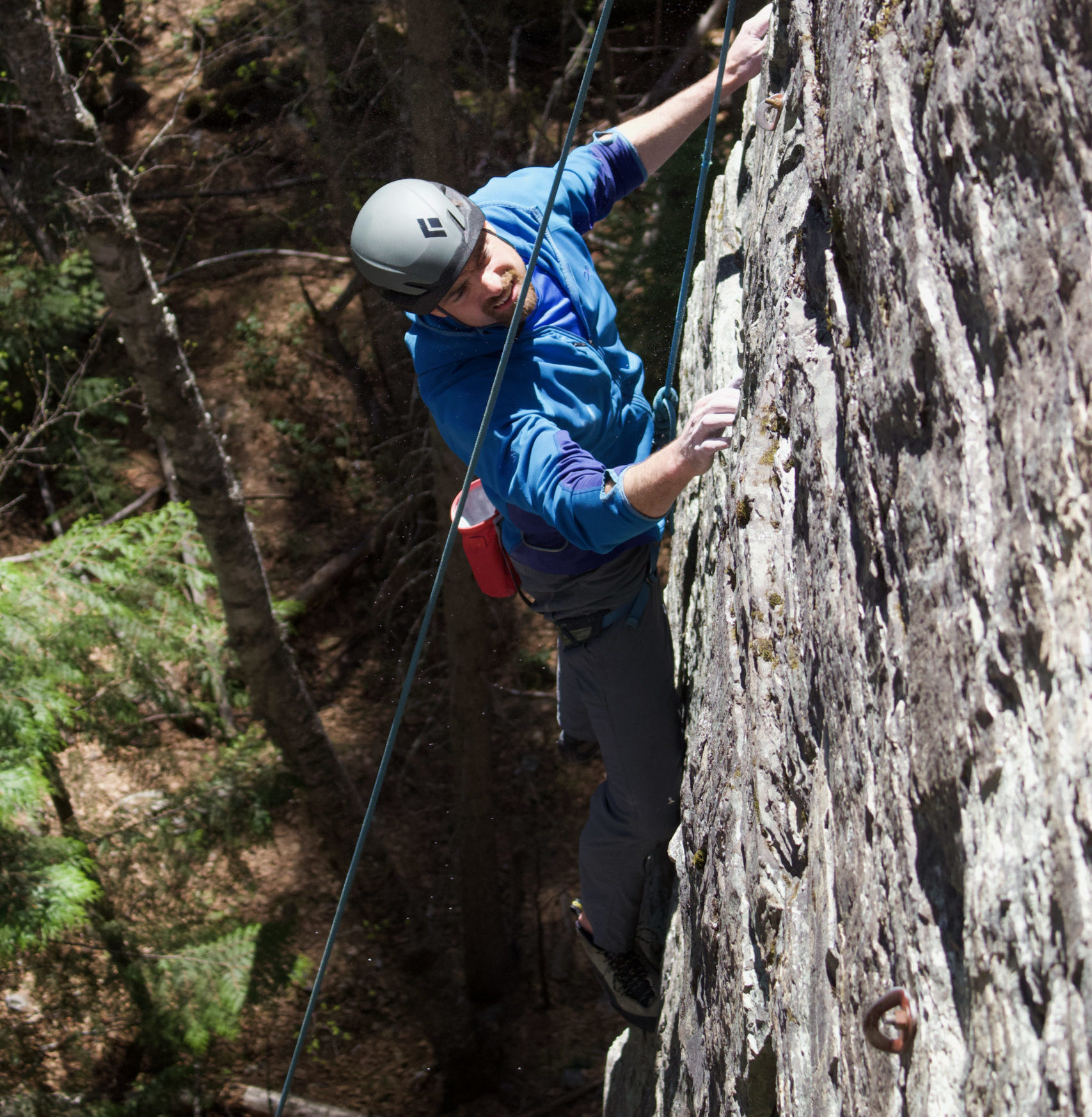 A person Rock climbing in Whitefish MT