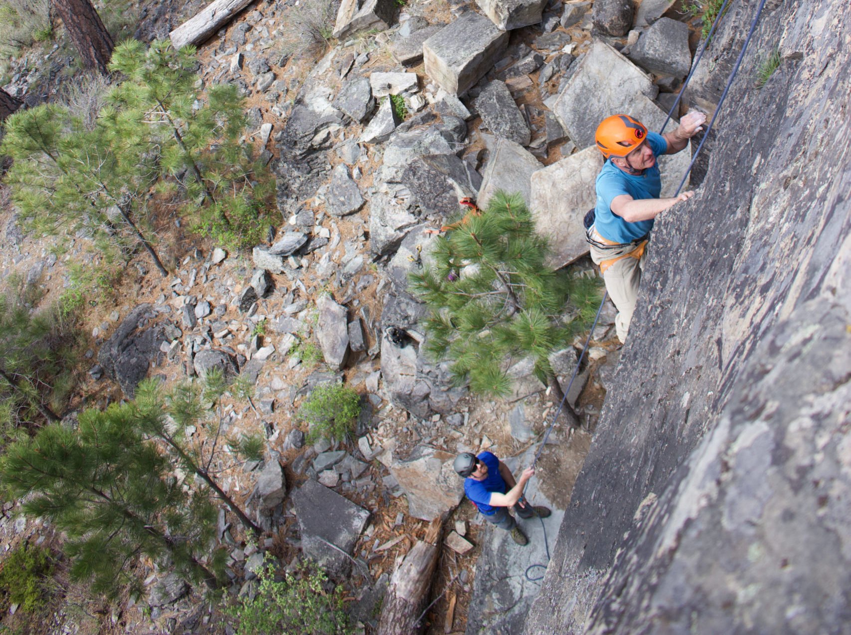 A person Rock climbing in Whitefish MT