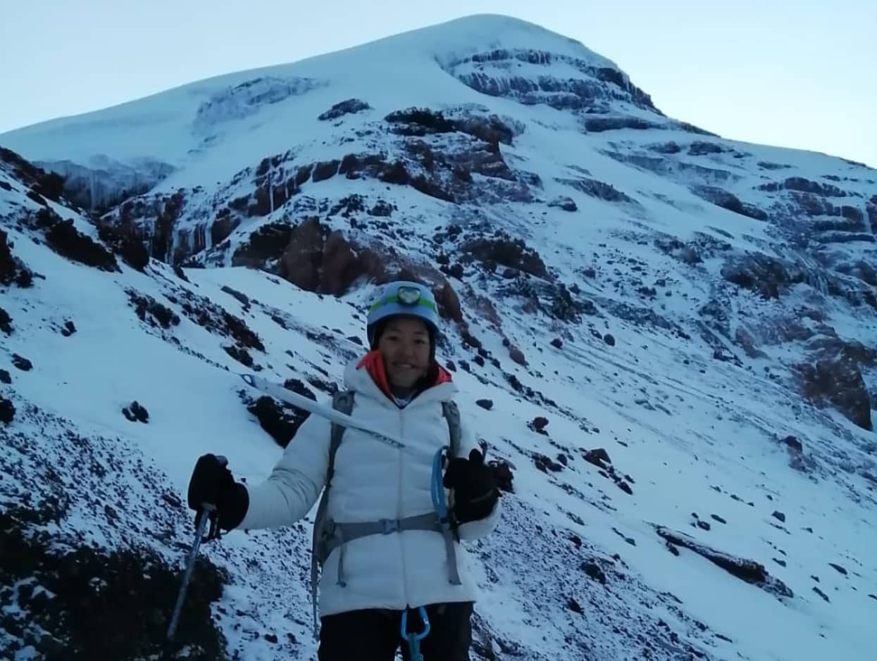 Climbing the snow-covered Chimborazo