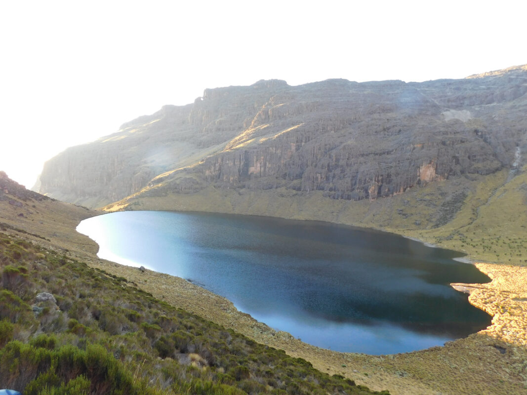 Spectacular Lake Michaelson accessible through Chogoria route in Mt Kenya