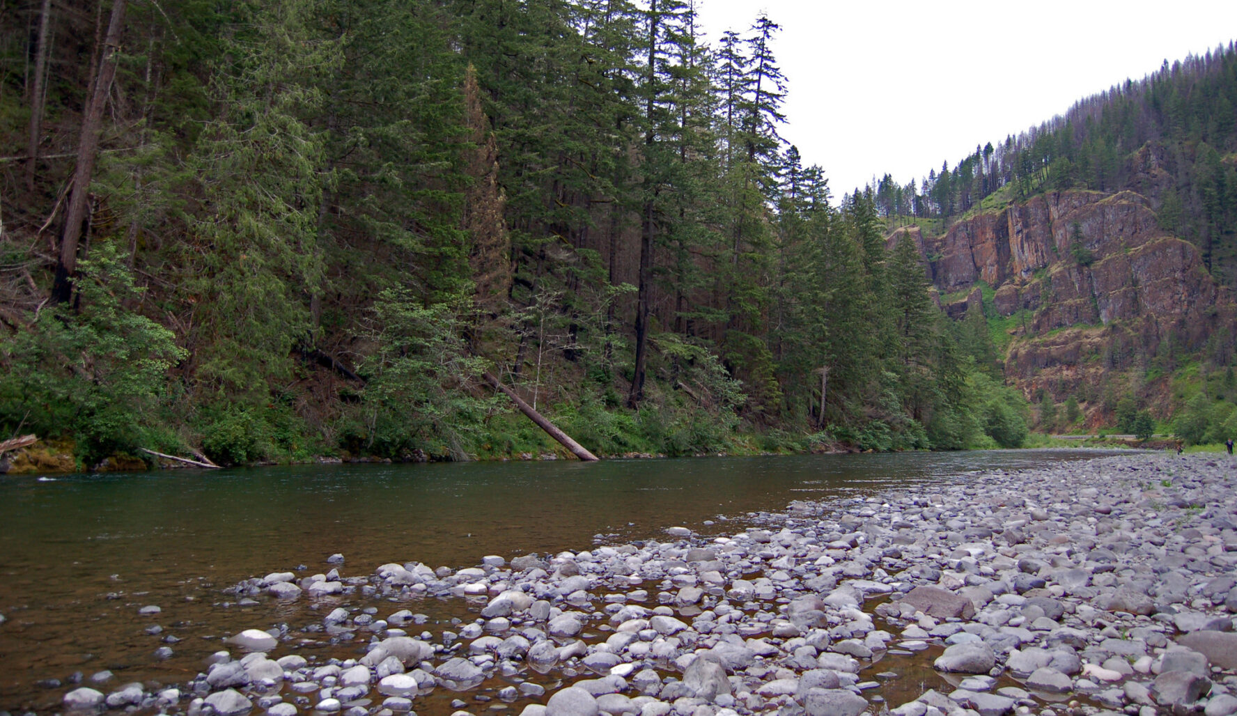 The Clackamas River is picturesque, and full of rock