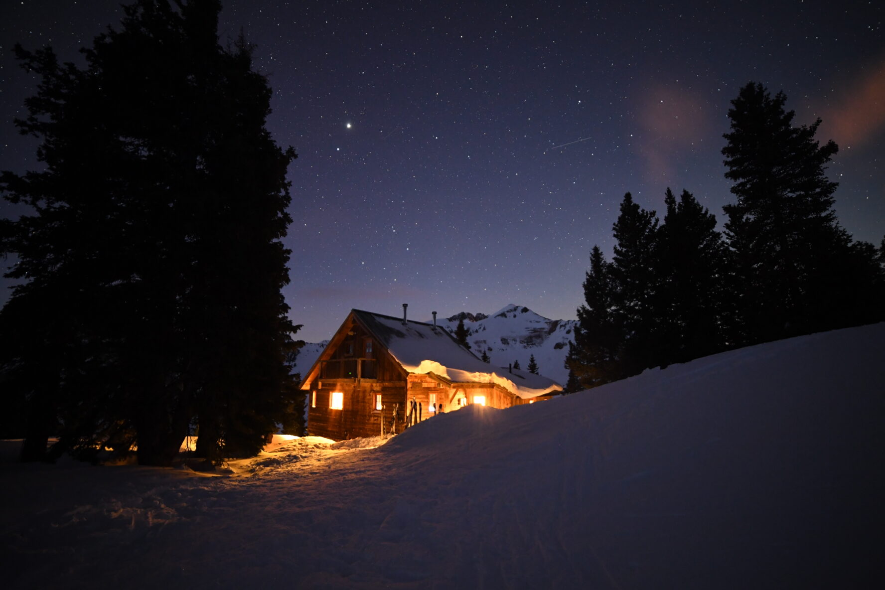 The hut at night looks like from a fairytale