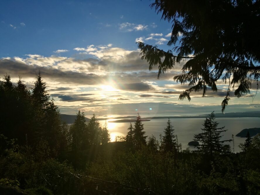 One of the many perks to mountain biking at Stewart Mountain are the spectacular views of Lake Whatcom on one side and the bay on the other.
