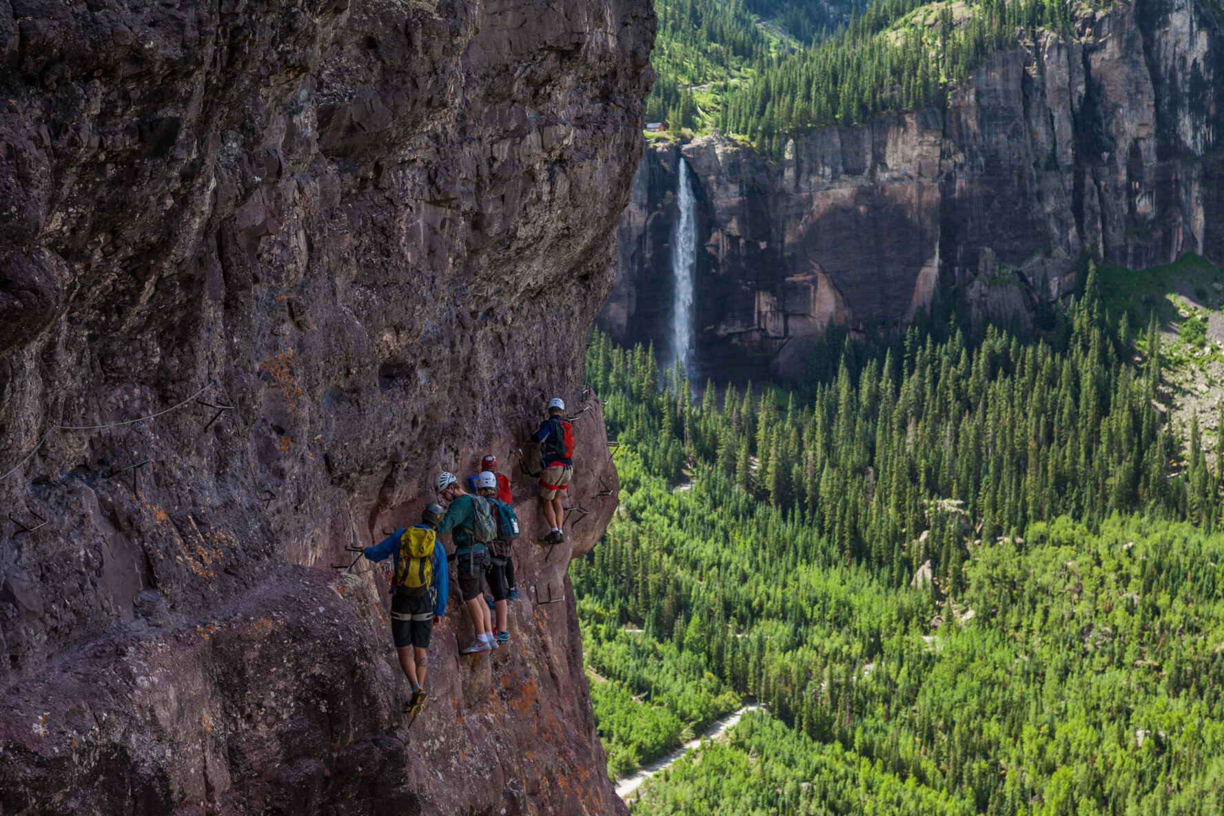A climber on Via Ferrata