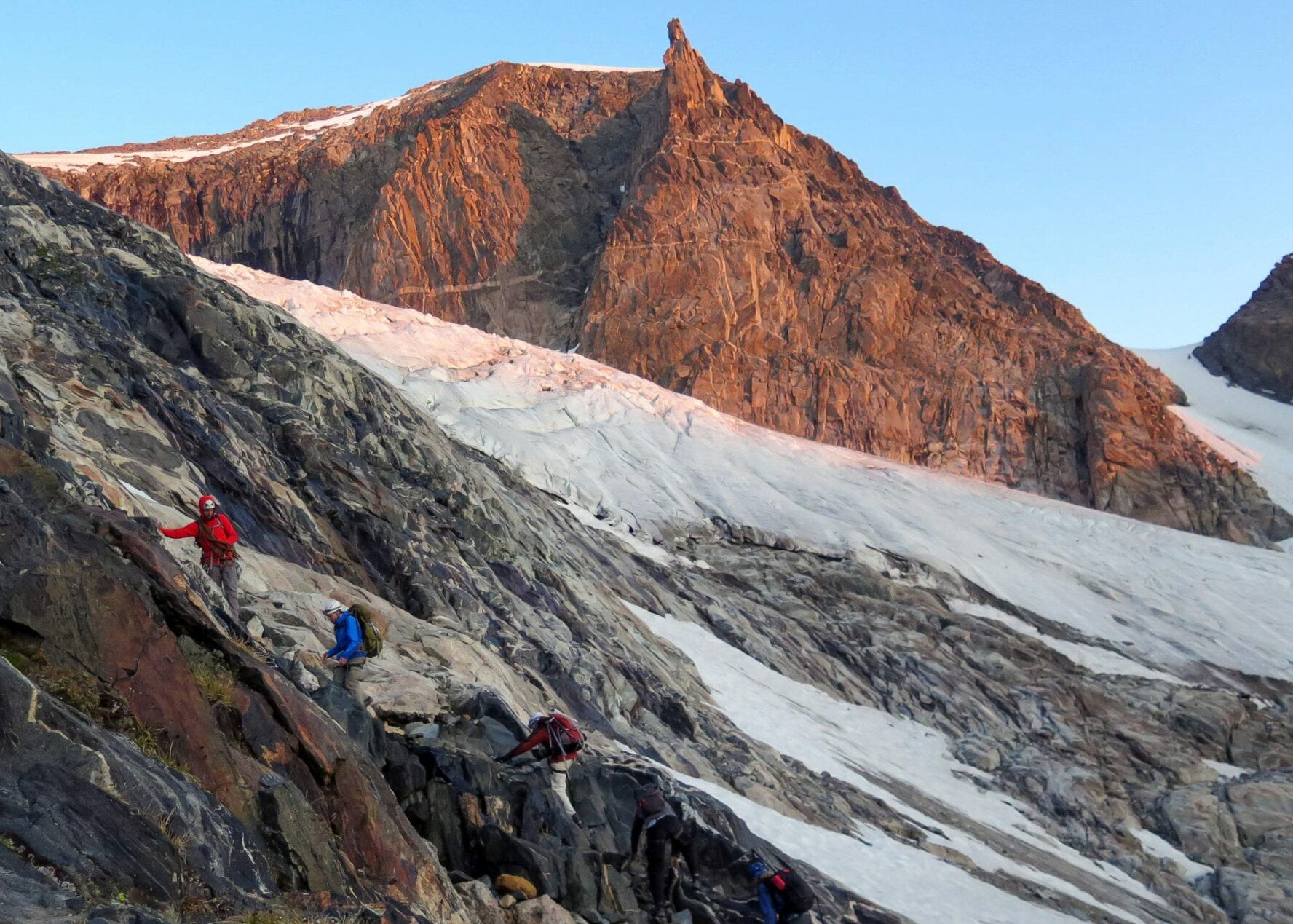 The beautiful panoramas during climbing the Gannett Peak