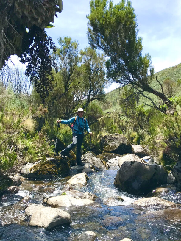 River crossing along the Chogoria trail