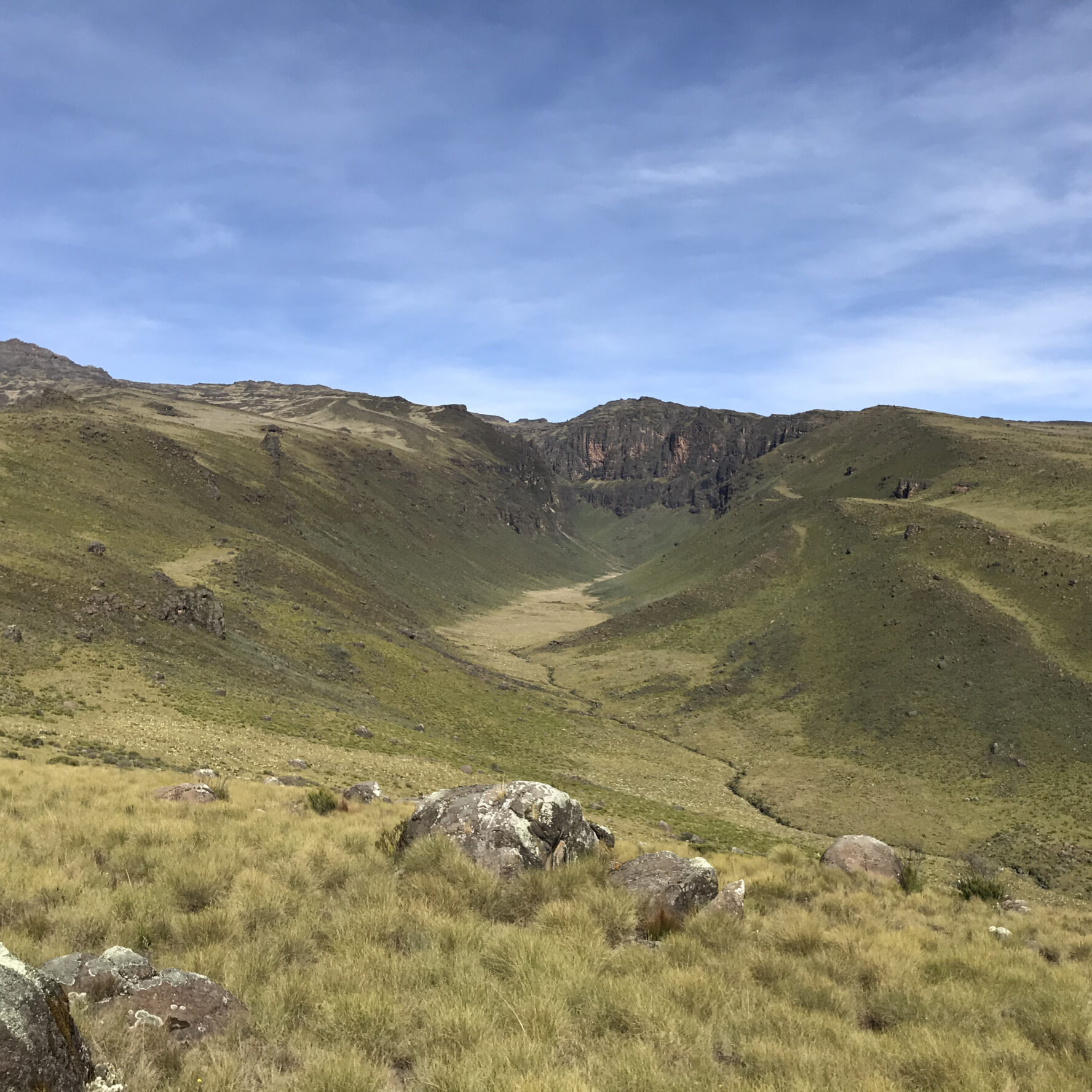 Beautiful green valleys along the Chogoria trail