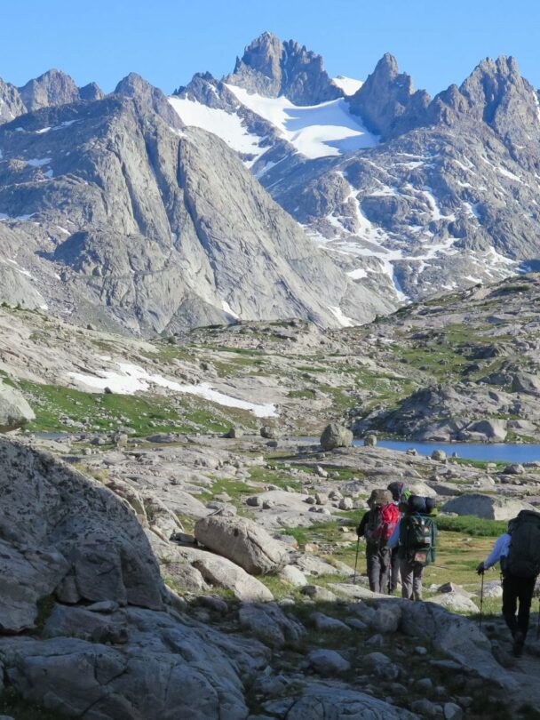 Beautiful sunrise while climbing the peak