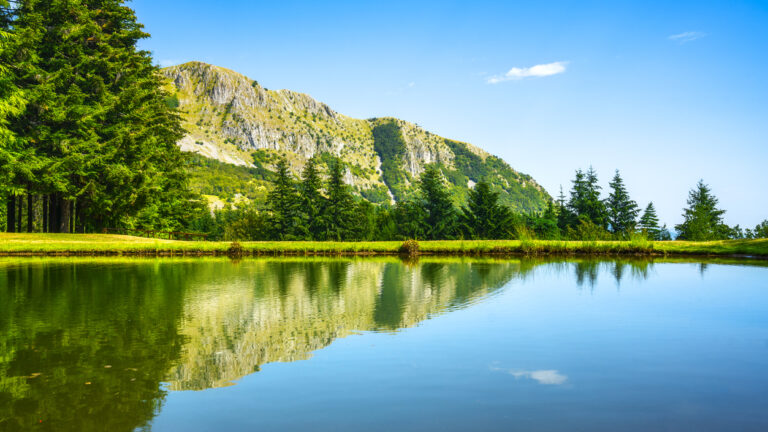 Lake in Orecchiella natural park in Garfagnana.Tuscany, Italy.
