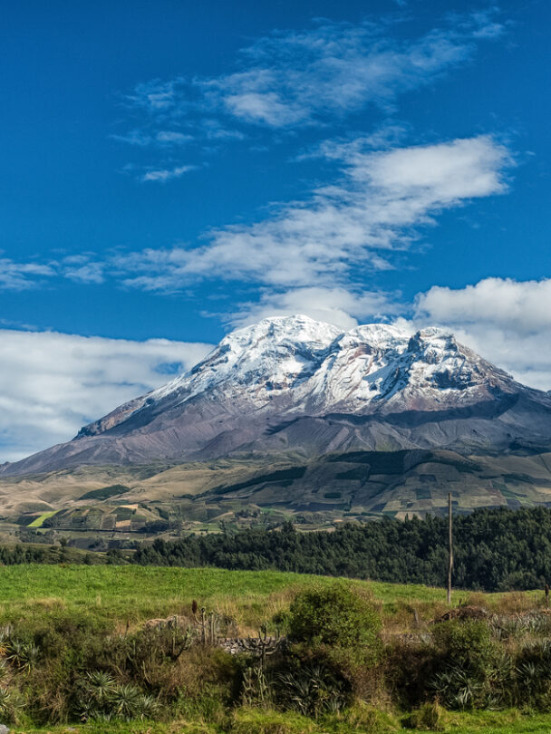 Snowy terrain of Chimborazo, Ecuador