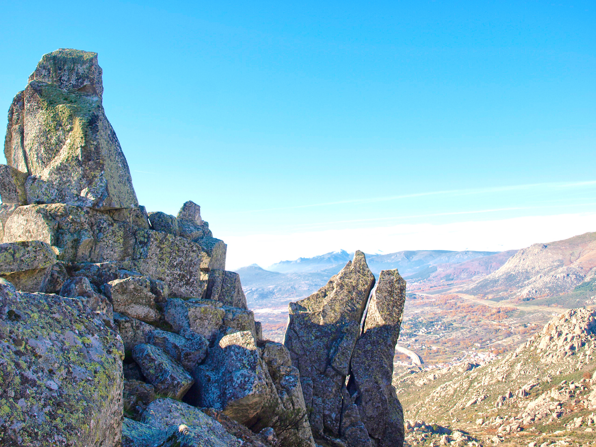 Top of mountain La Cabrera Madrid mountain range