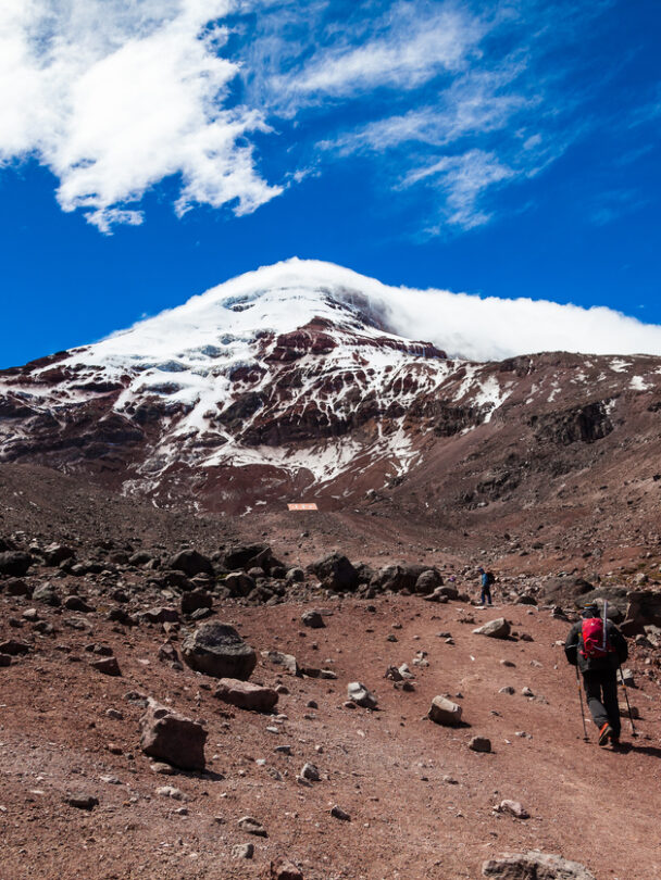 Snowy terrain of Chimborazo, Ecuador