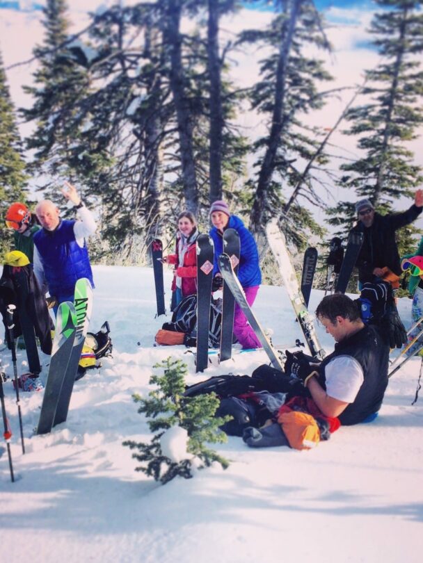 Participants learning about avalanche awareness in RMNP