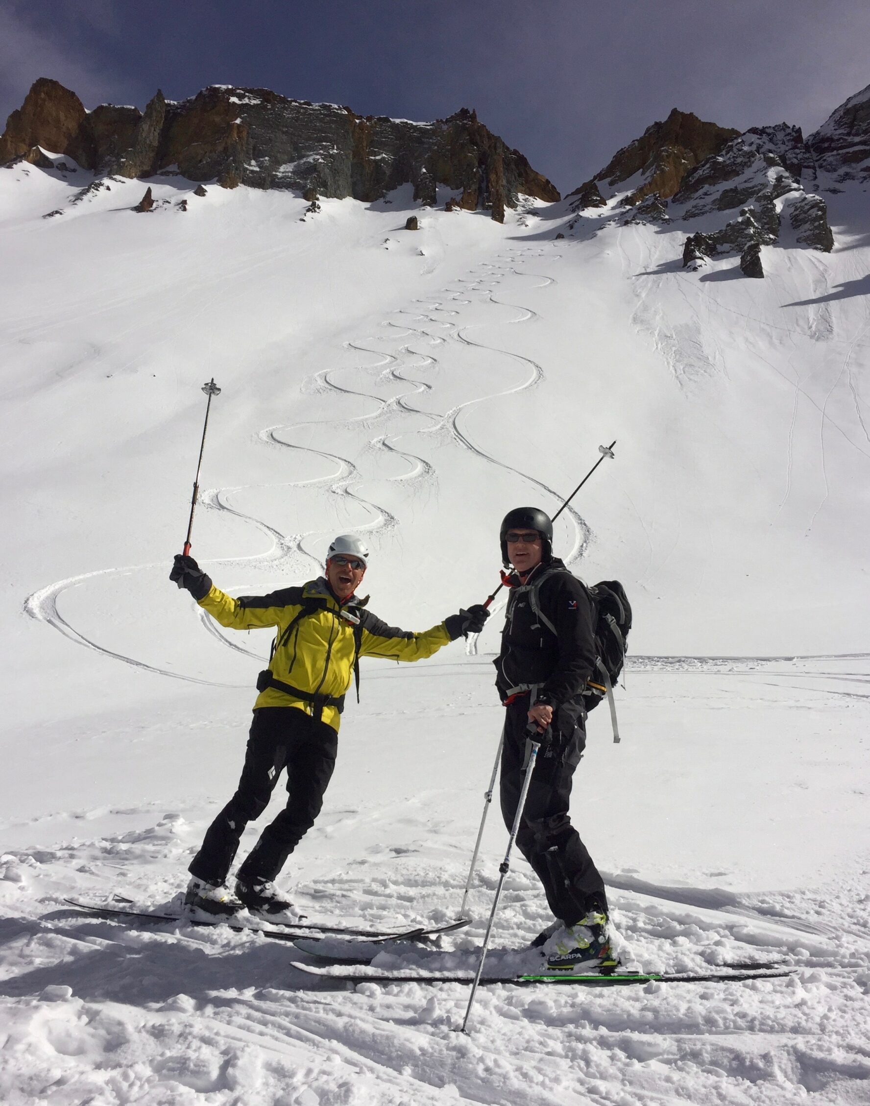 Two skiers in San Juans