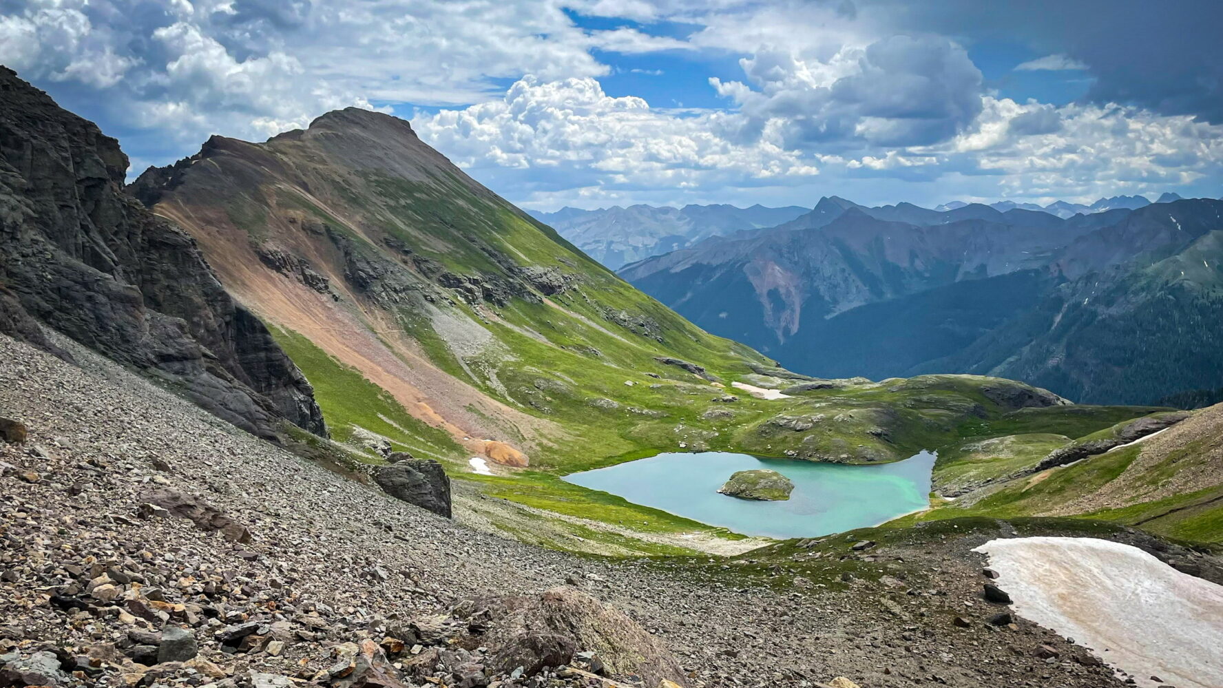 A lone lake and a valley in Telluride