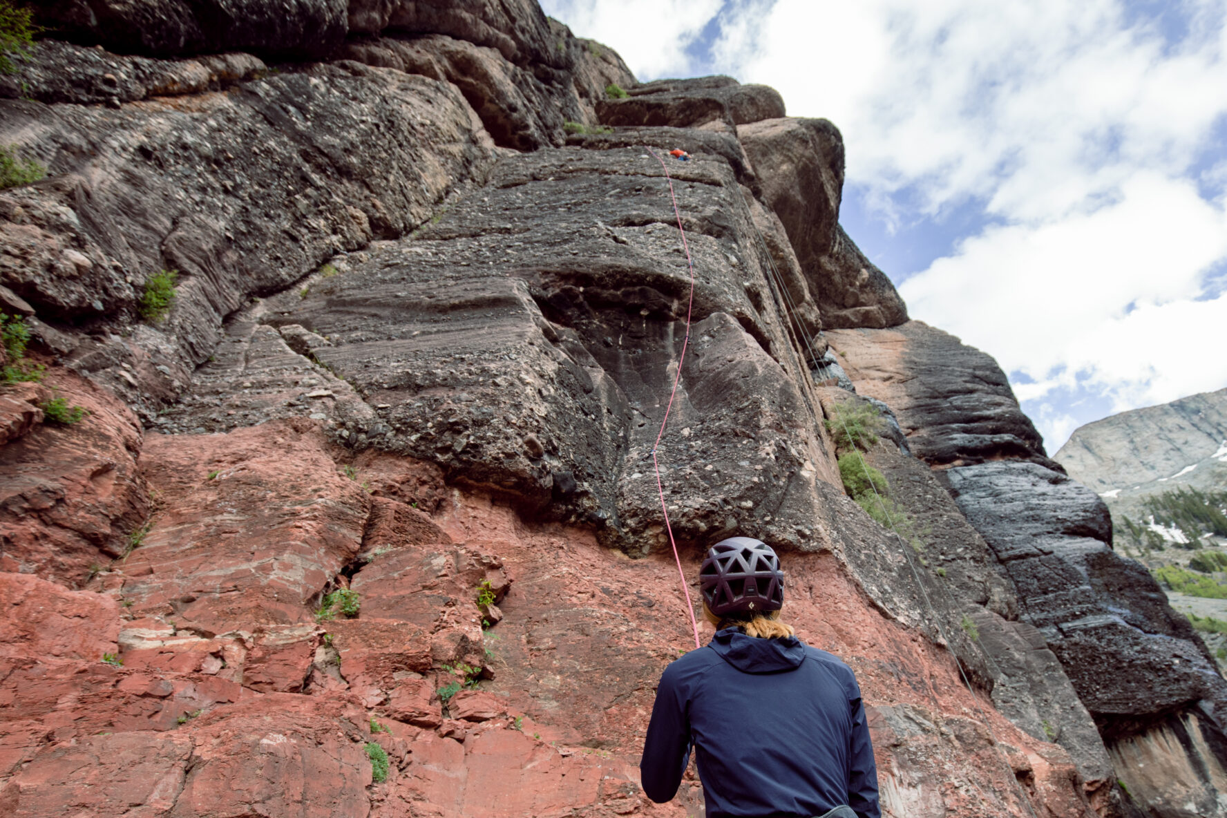 Climbers setting up a top rope in Telluride