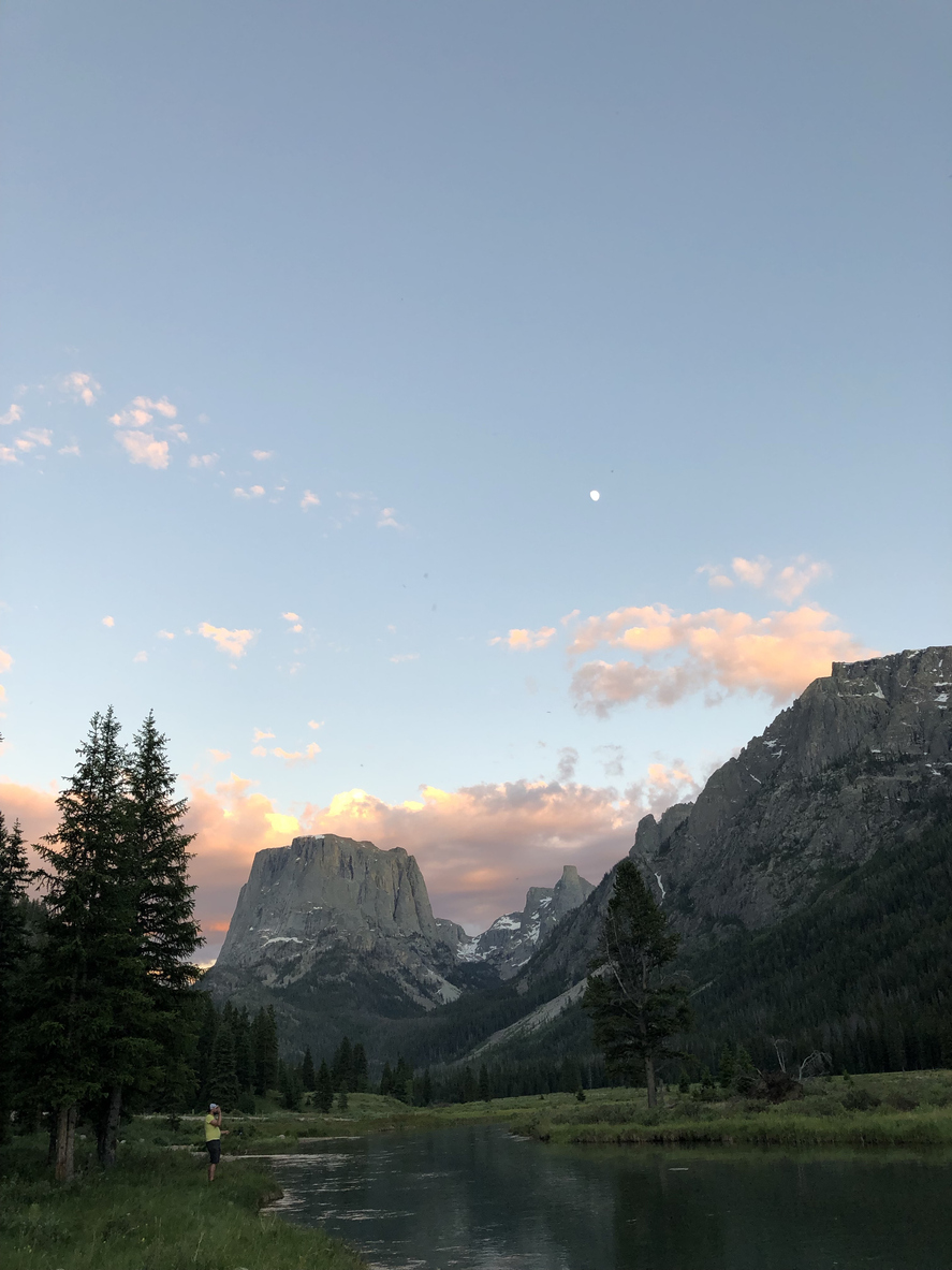 Sunset in the bridger wilderness along the green river below Squaretop mountain.
