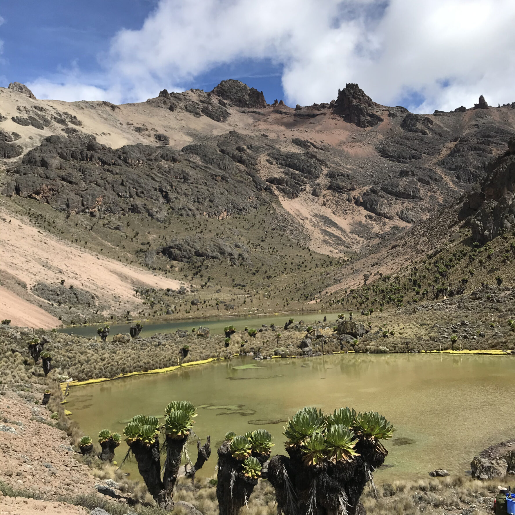 The Chogoria route traverses several green valleys