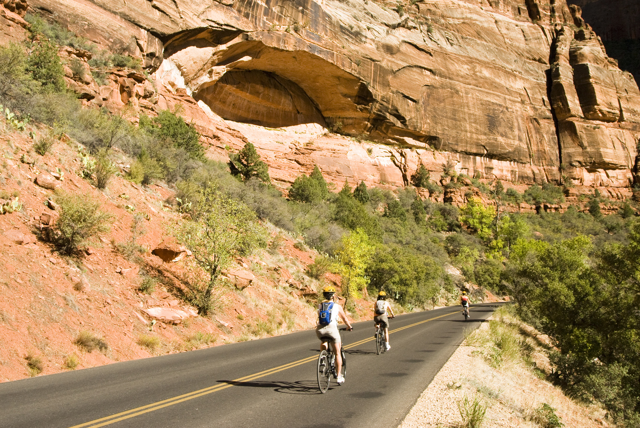 Cross scenic driveways and bridges of Zion