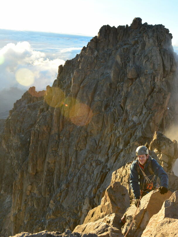 Climbing the North Face Route, Chogoria