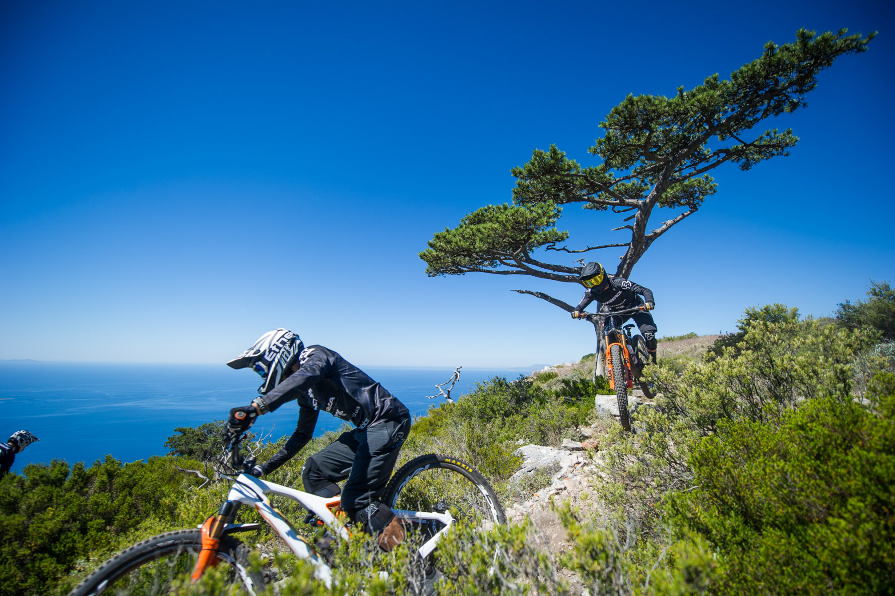 Mountain biking along the coastline