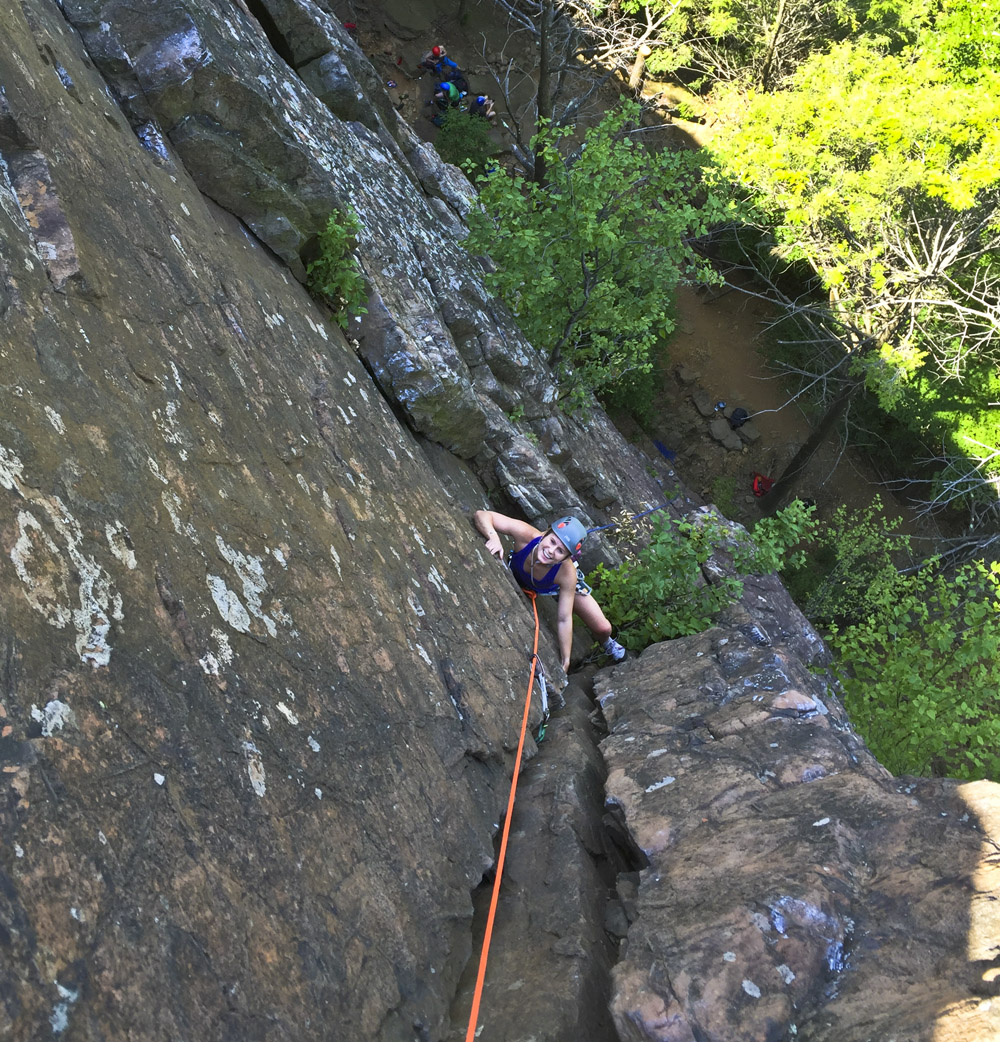 Climber on the face of Ragged Mountain