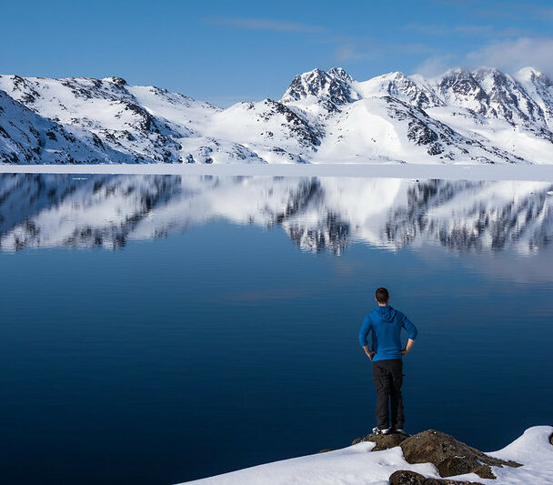 Women hikers hiking in Greenland