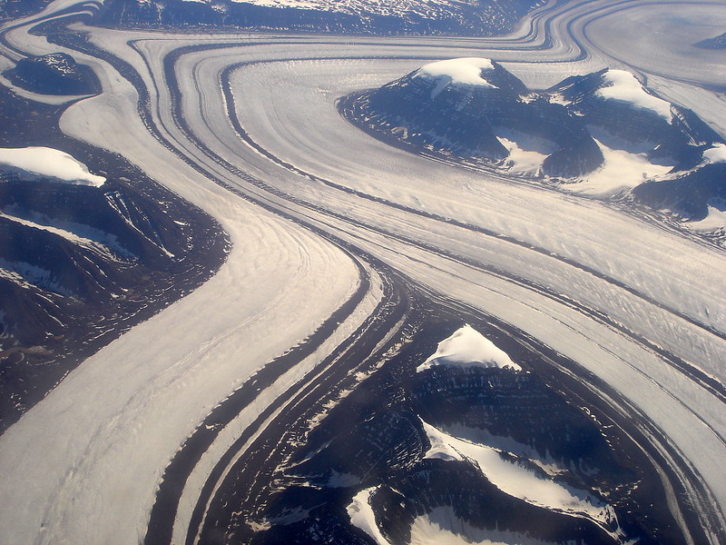 An overhead shot of Greenland