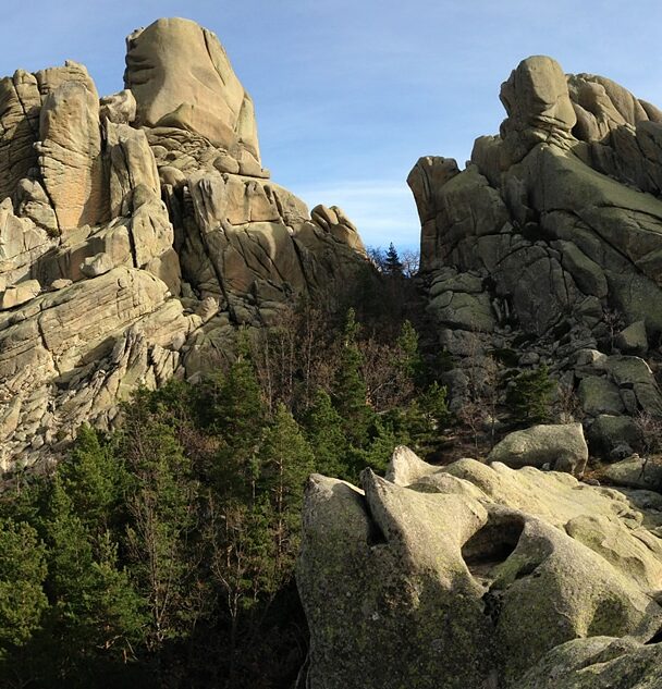 A woman hiking in the Guadarrama Mountains