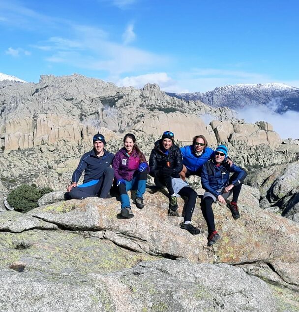 A woman hiking in the Guadarrama Mountains