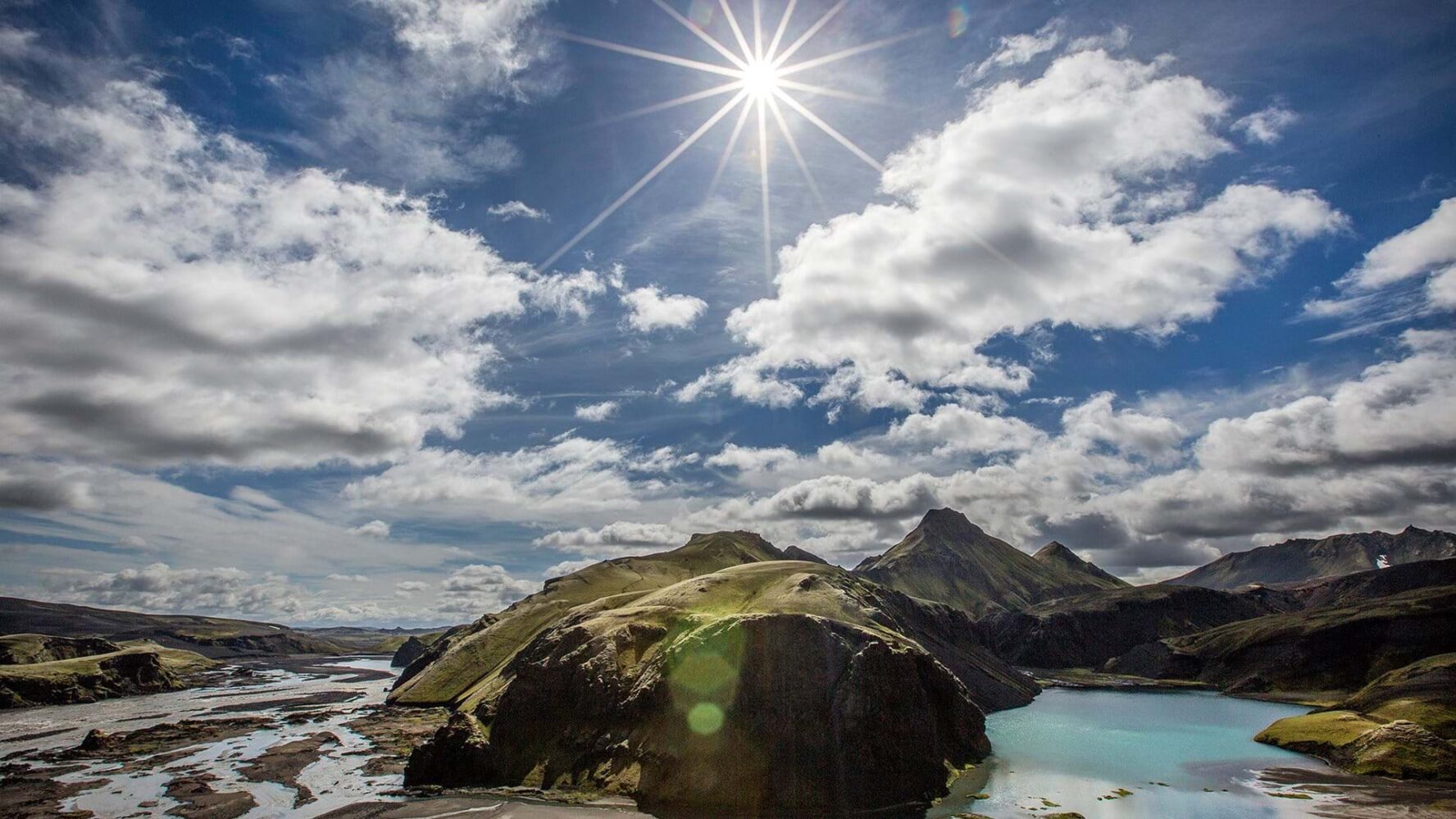 The sun above Iceland’s hills