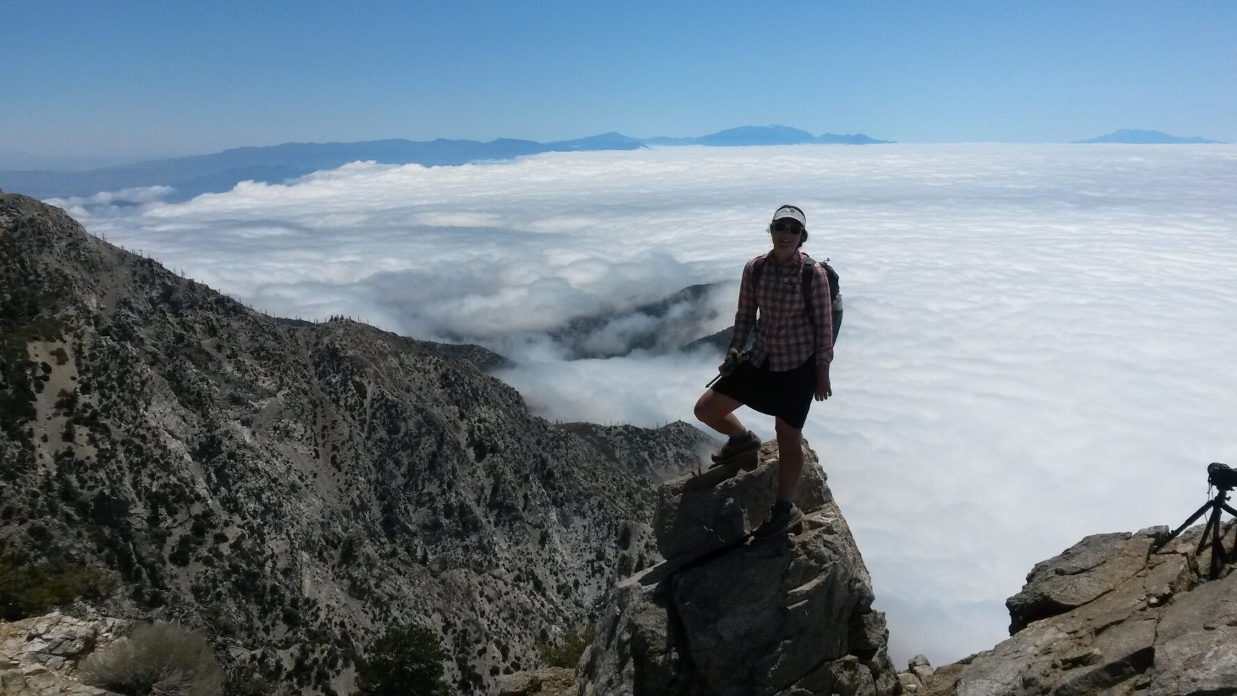Liz Thomas on Cucamonga Peak, a popular hiking destination in Southern California