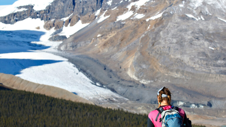 Trekking in the Plain of the Six Glaciers