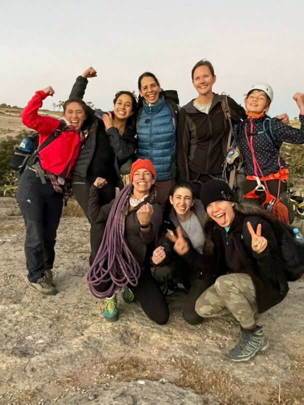 Women's rock climbing in Aculco de Espinoza, Mexico.