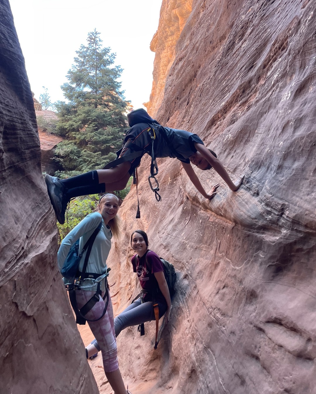 Canyoneers having fun in the Zion Canyon
